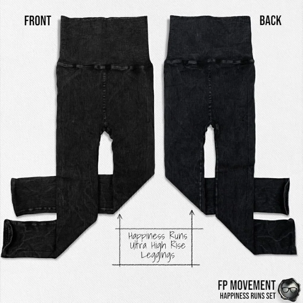 FP MOVEMENT HAPPINESS RUNS SQUARE NECK BRA + LONG TANK + HIGH RISE LEGGING BLACK - Picture 8 of 12